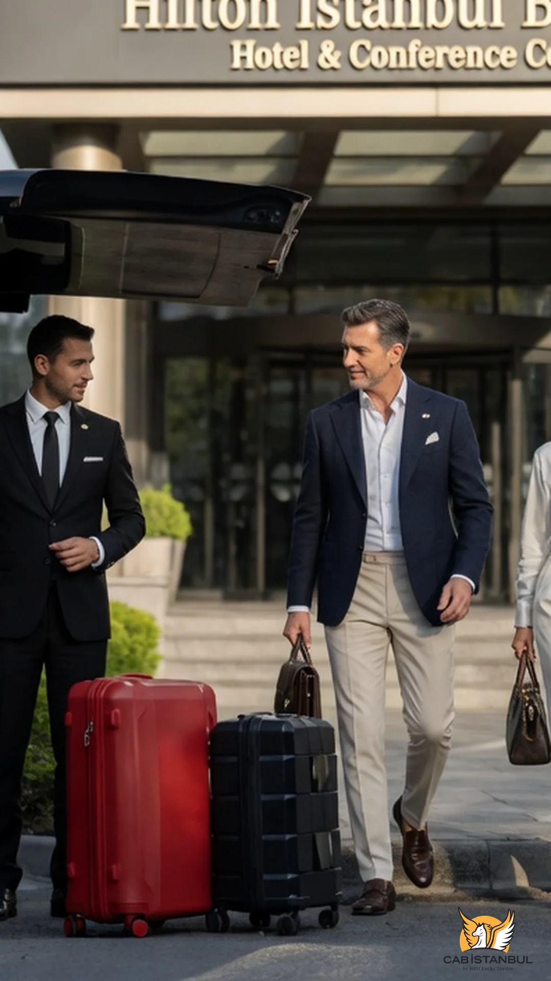 Licensed Istanbul transfer driver standing by Mercedes — VIP airport transfer vs taxi comparison