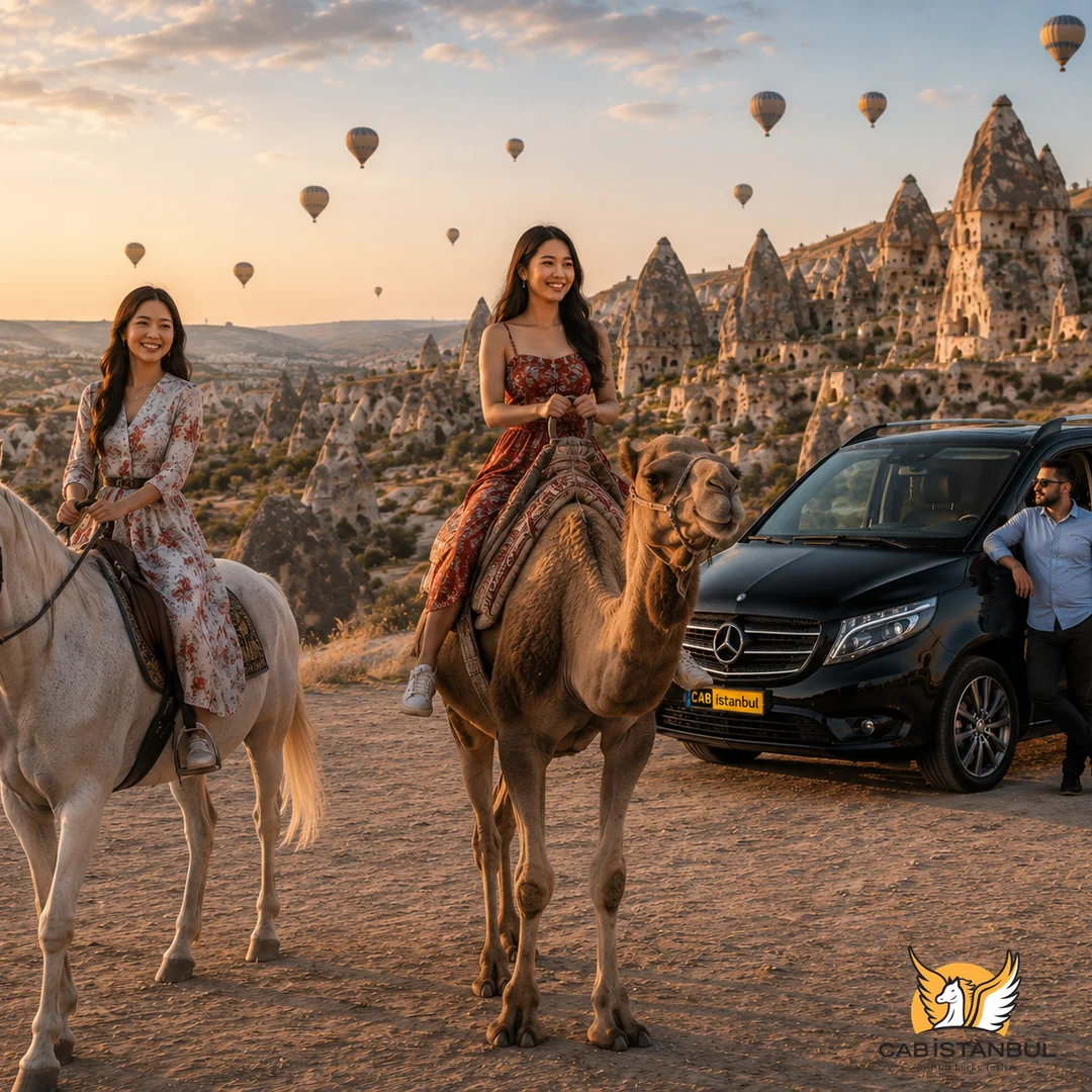 Cappadocia cave hotel setting — distinctive volcanic rock accommodation reached by private transfer from Istanbul