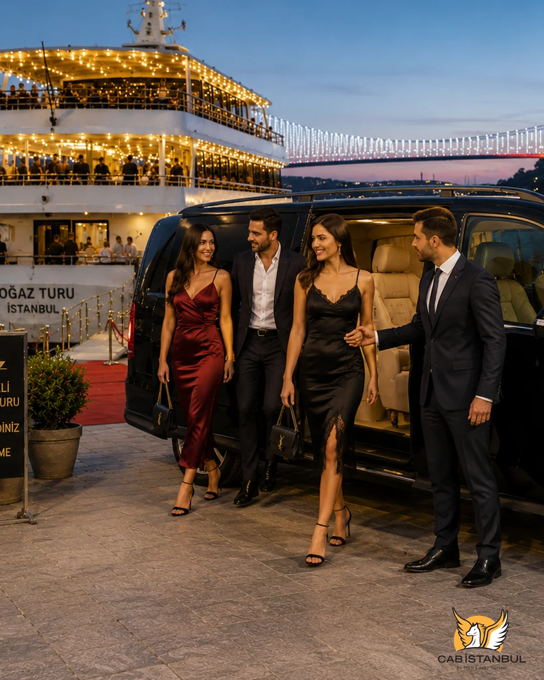 İstanbul Boğazı gece yemekli Boğaz turu dönüş transferi