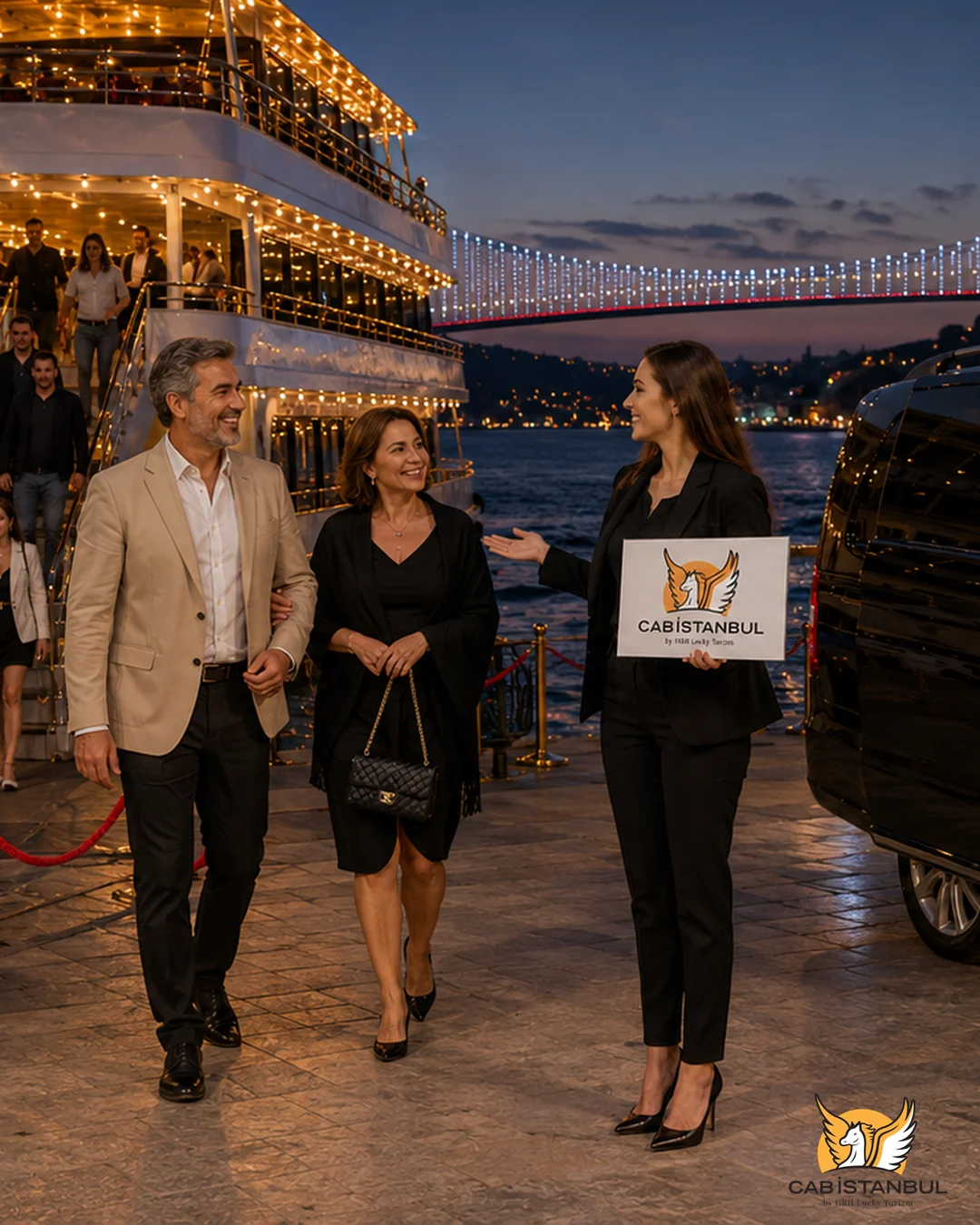 Yemekli Boğaz turu için VIP özel araç gece transferi İstanbul