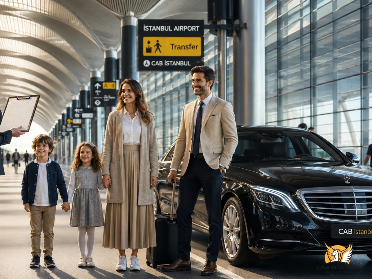Black luxury taxi Istanbul — VIP cab service at airport taxi stand