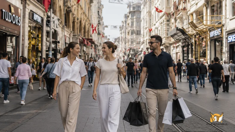 Taksim Square and Istiklal Street area with historic Beyoğlu hotels and tourist crowds