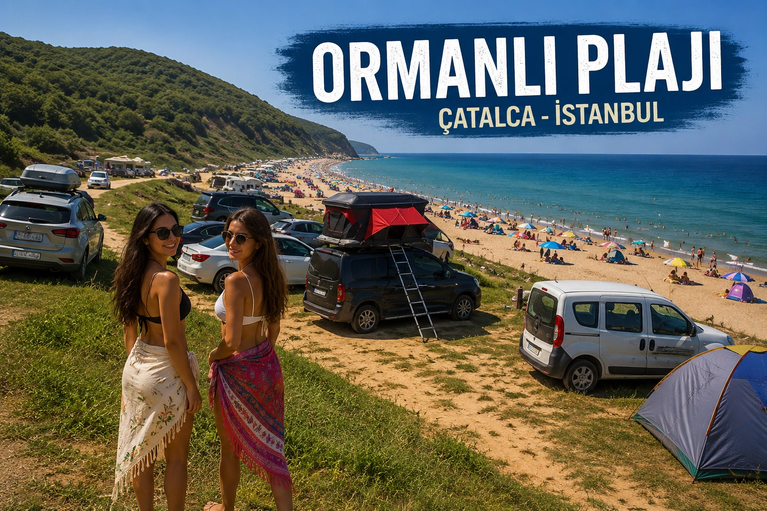 Wild sandy beach at Ormanlı in Istanbul's Çatalca district on the Black Sea
