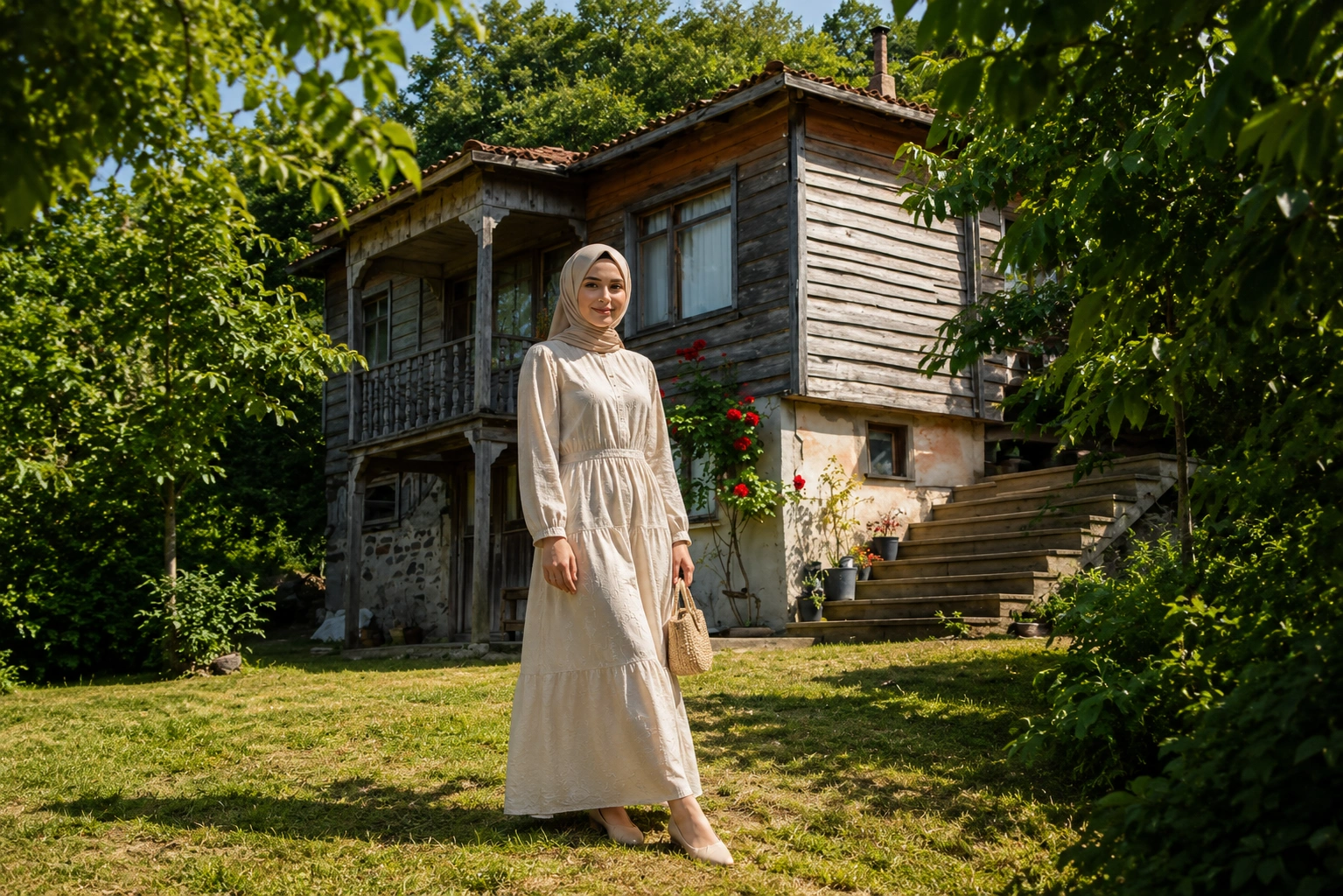 Traditional Şile houses with wooden architecture in the old town