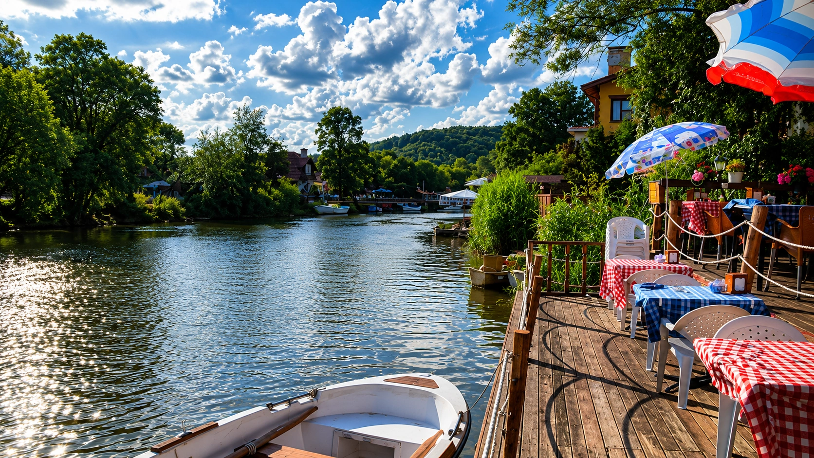 Boat tour on the Göksu River near Ağva with forested banks