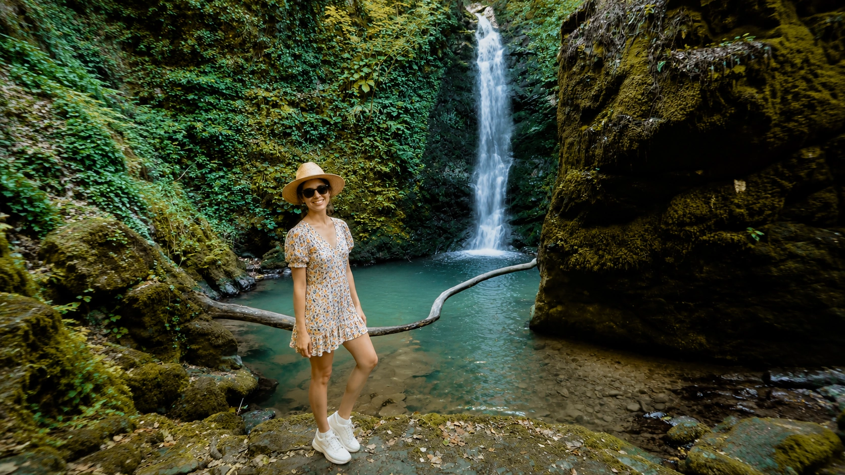 Small forest waterfall along the Erikli walking trail
