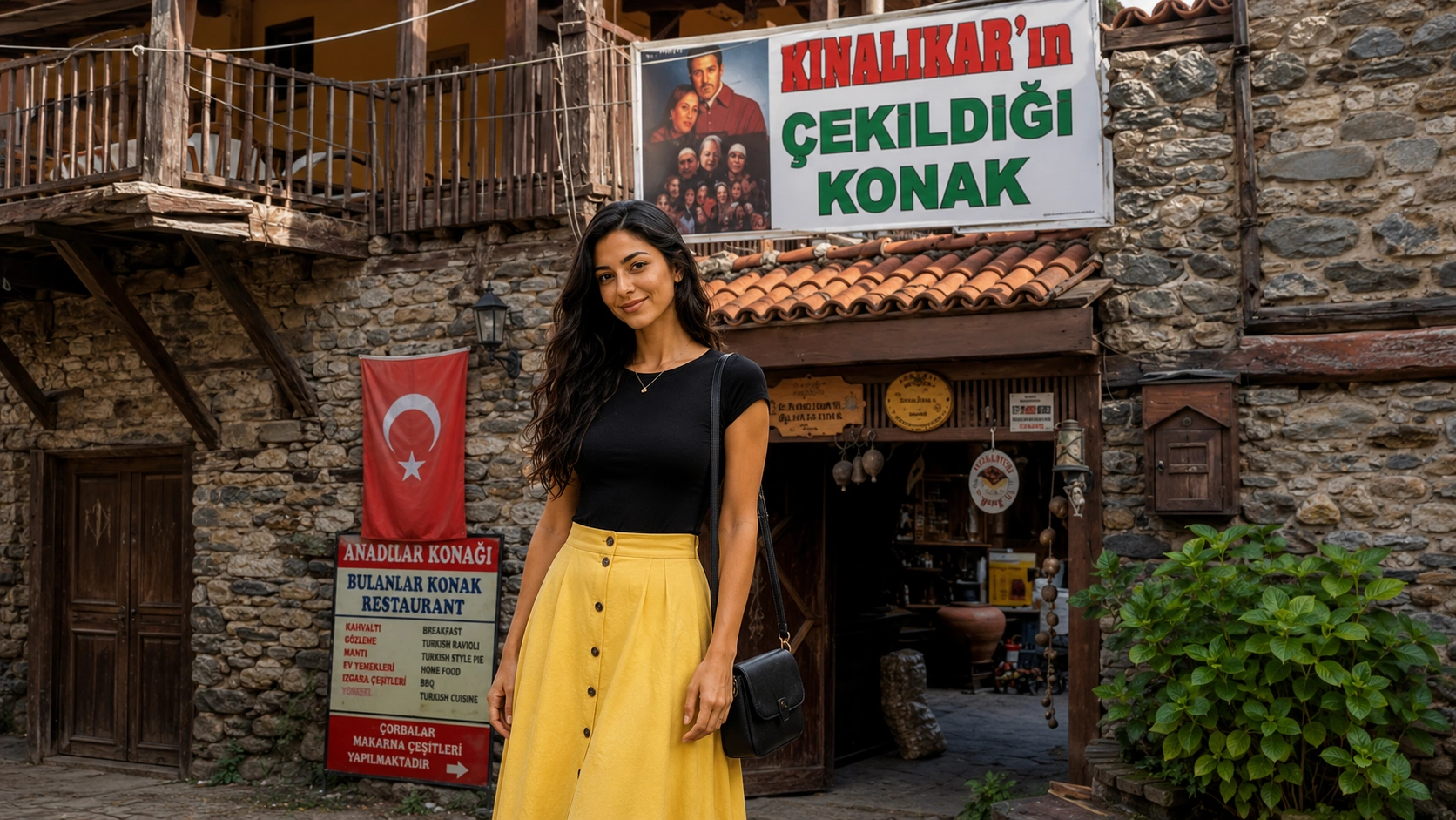 Street in Cumalıkızık that served as a filming location for Turkish TV series