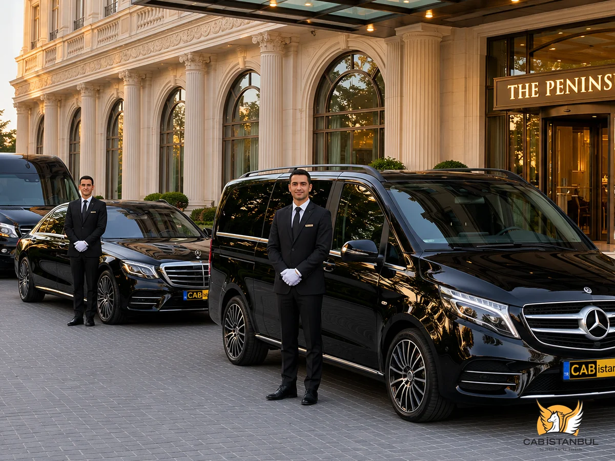 Private car with driver on the Istanbul peninsula — chauffeur-driven Mercedes for city travel