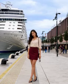 سفينة سياحية راسية في ميناء غلطة بورت بإسطنبول