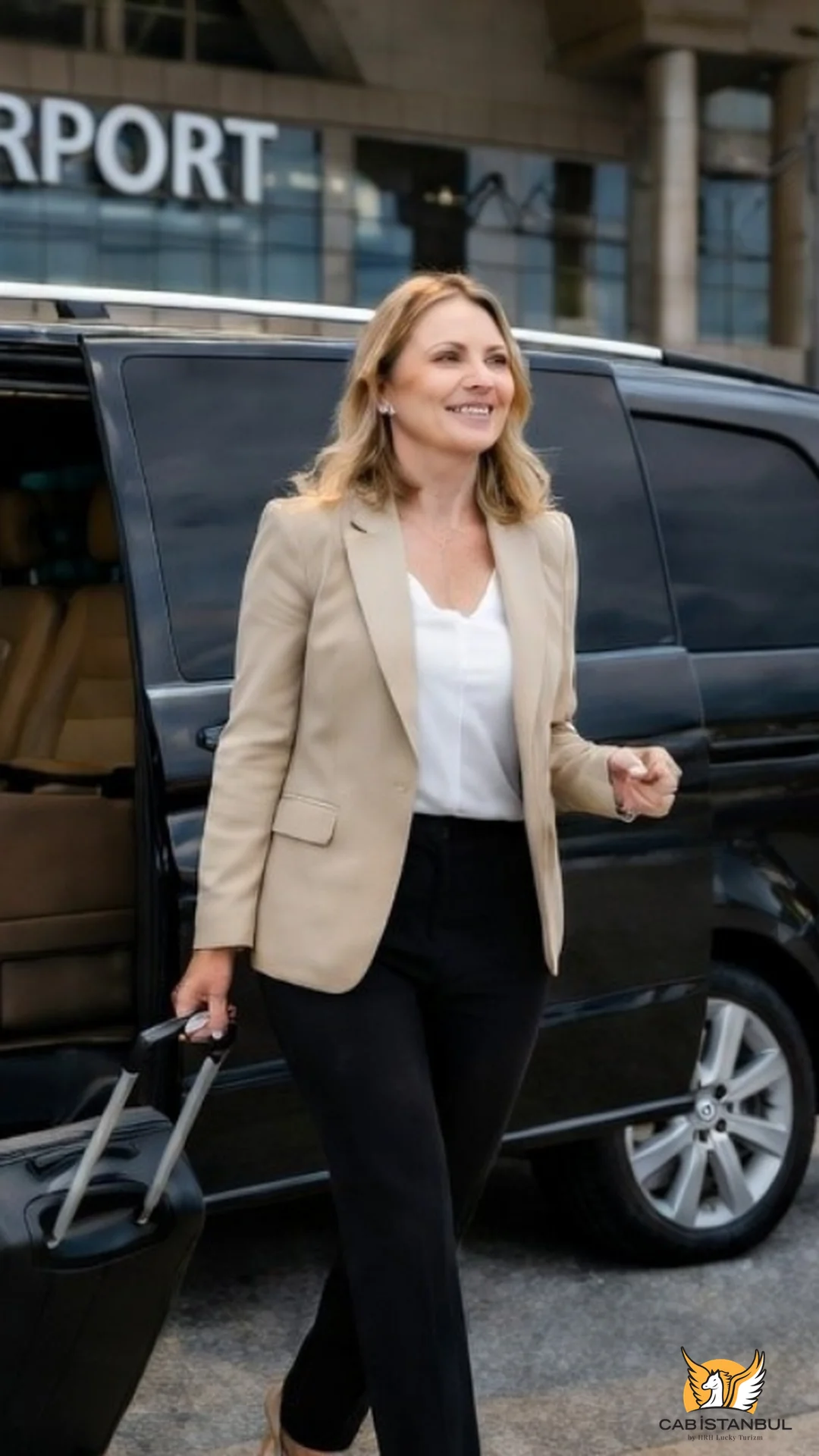Chauffeur welcoming an arriving guest during an airport pickup with test-Istanbul Chauffeur Service