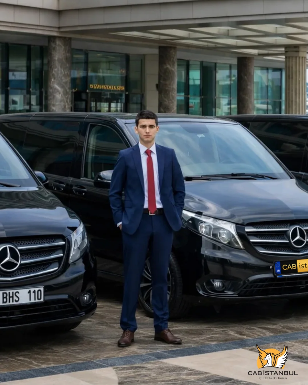 Chauffeur opening the car door for a guest during an airport transfer with test-Istanbul Chauffeur Service