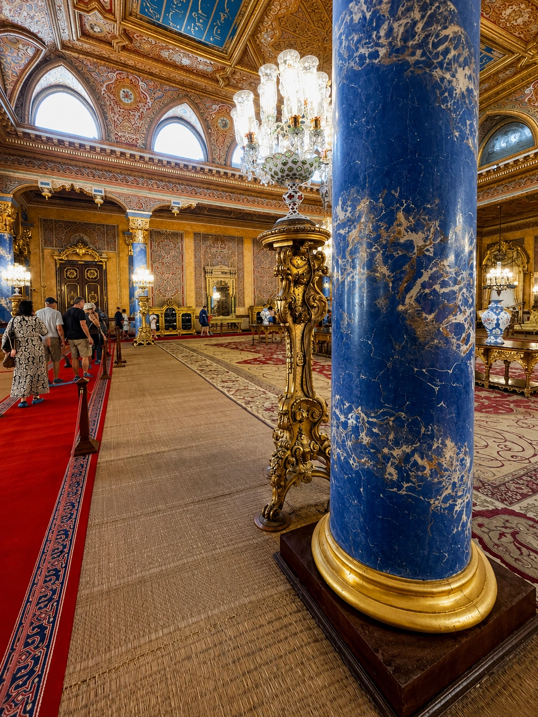 Visitor inside the interior of Beylerbeyi Palace