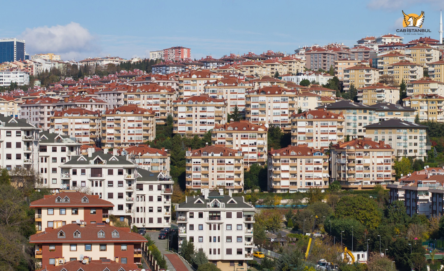伊斯坦布尔山坡住宅区的楼宇景观