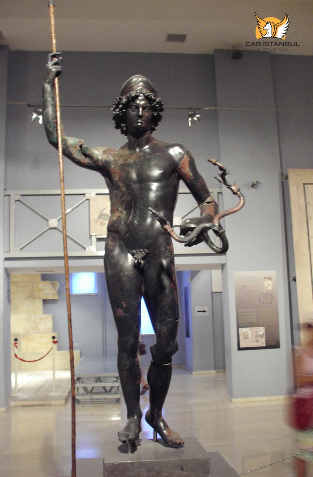 Bronze Mars statue from Zeugma excavations in the mosaic museum