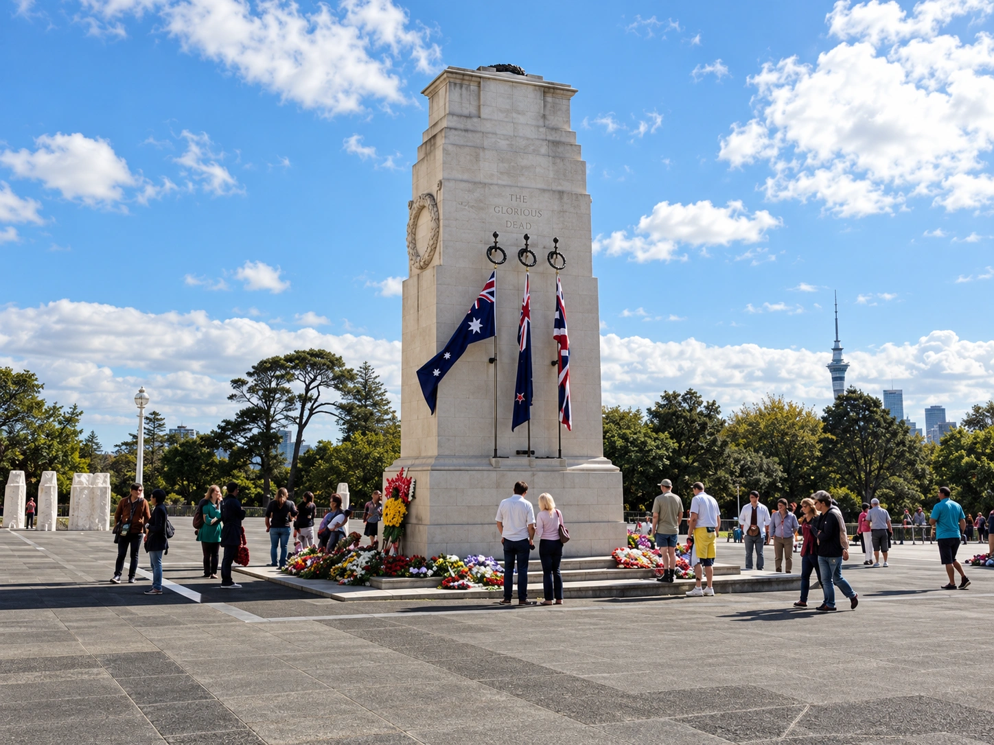 Gedenkzeremonie mit Publikum und Uniformen auf der Gallipoli-Halbinsel