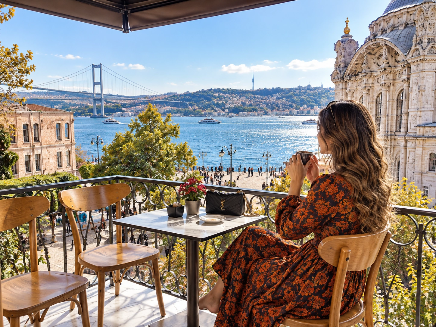 Bosphorus view from the Ortaköy waterfront promenade