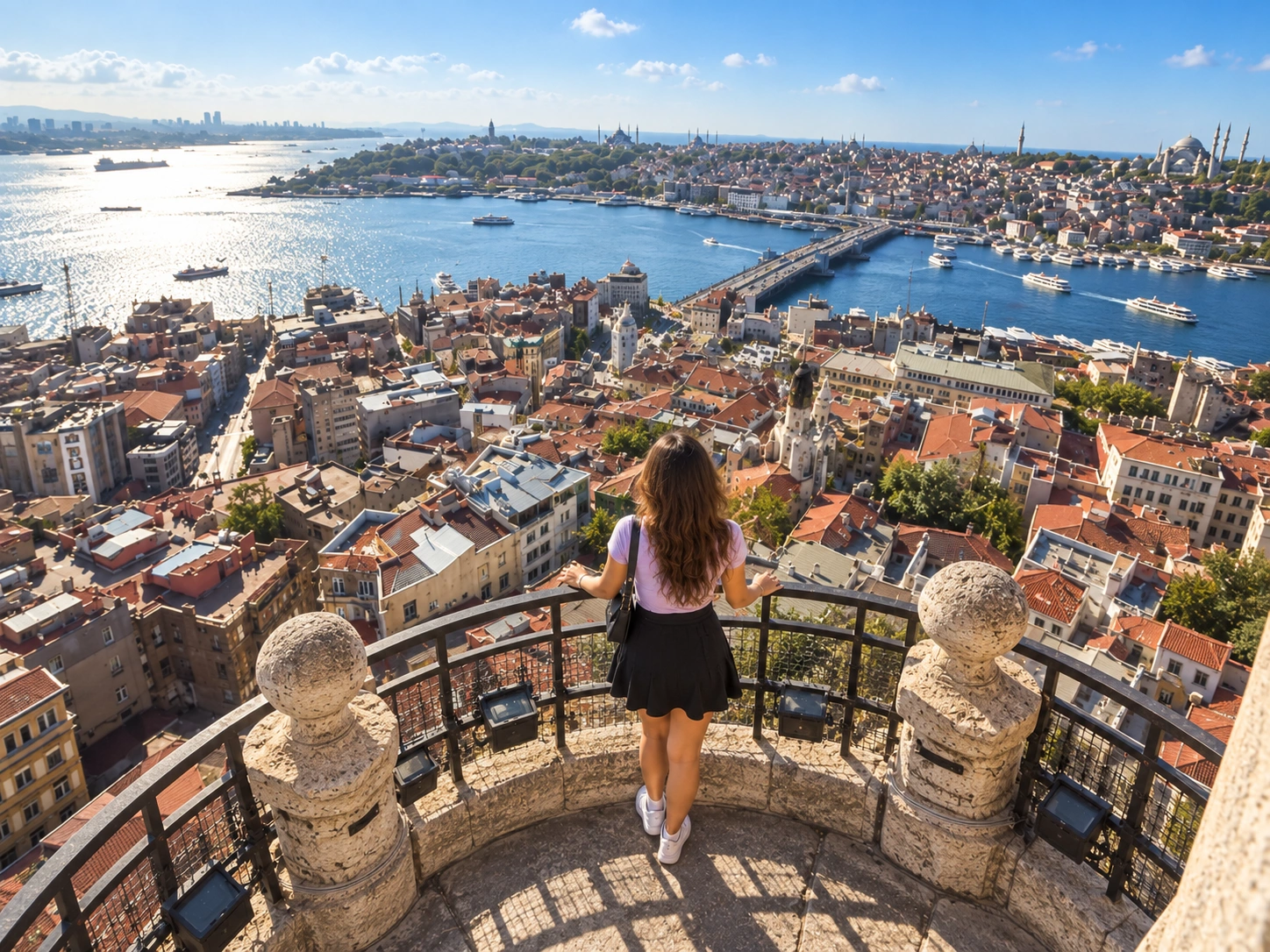 Vue panoramique d’Istanbul depuis la terrasse de la Tour de Galata