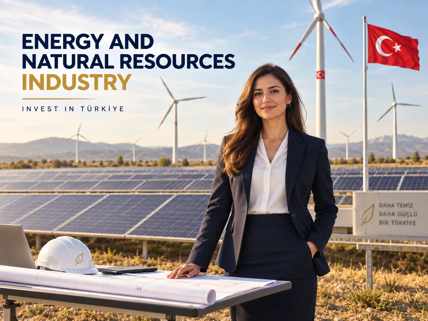 Renewable energy landscape imagery representing energy investment themes in Turkey