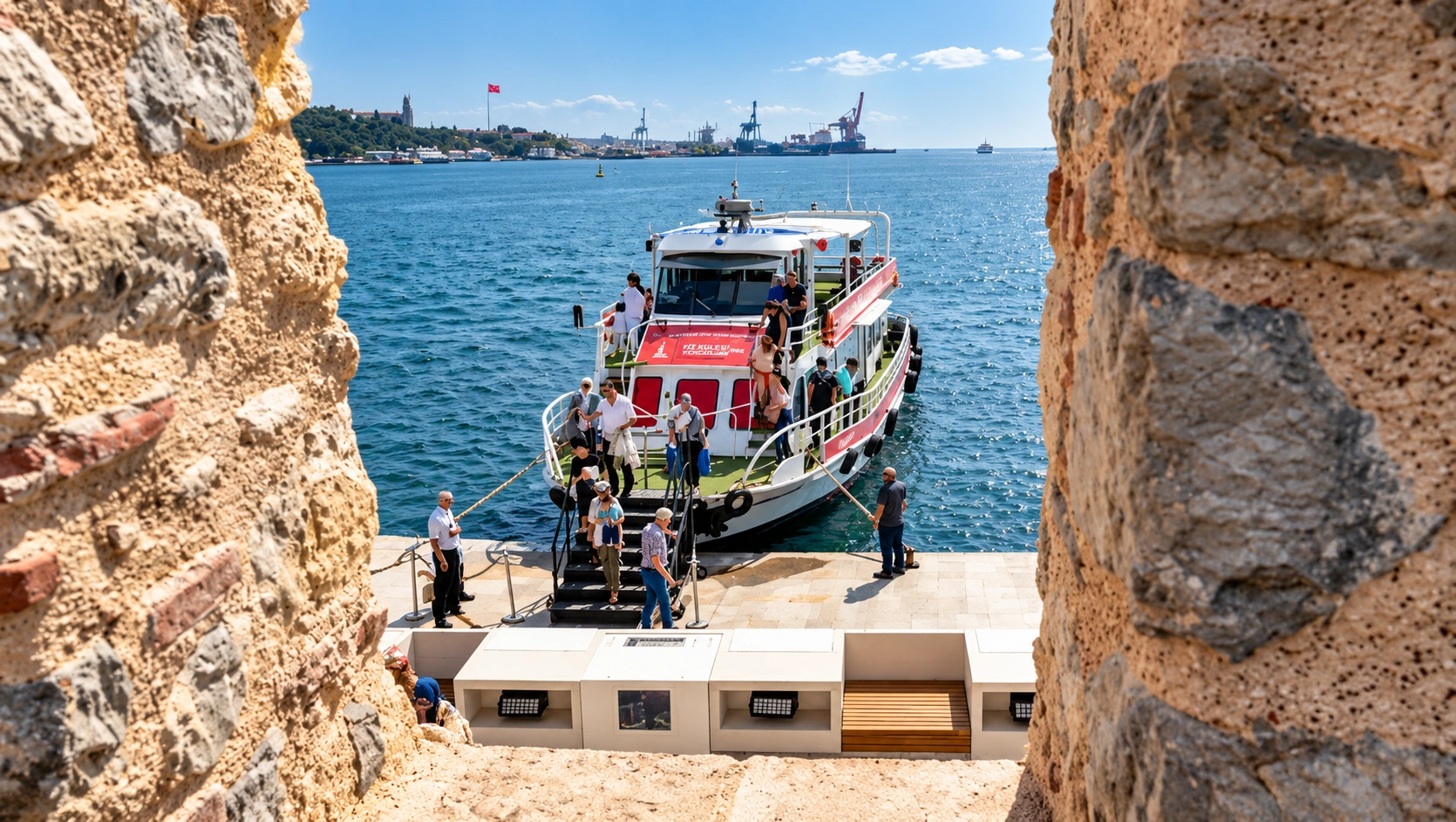 Interior museum space inside Maiden's Tower after restoration