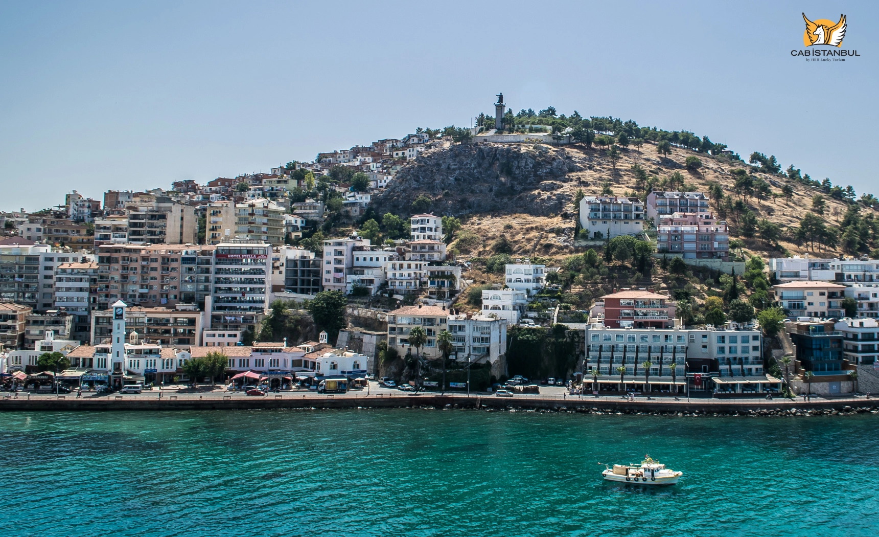 Kuşadası town centre streets near the harbour and marina