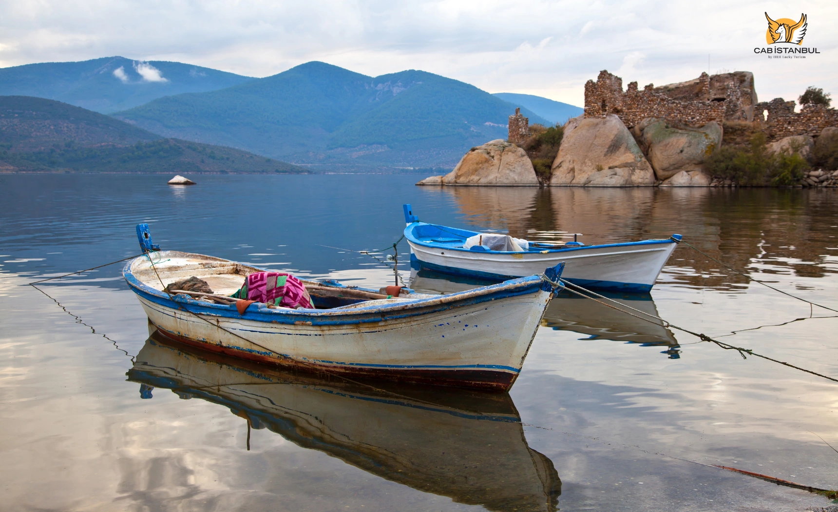 Wide view across Lake Bafa with Latmos mountains beyond