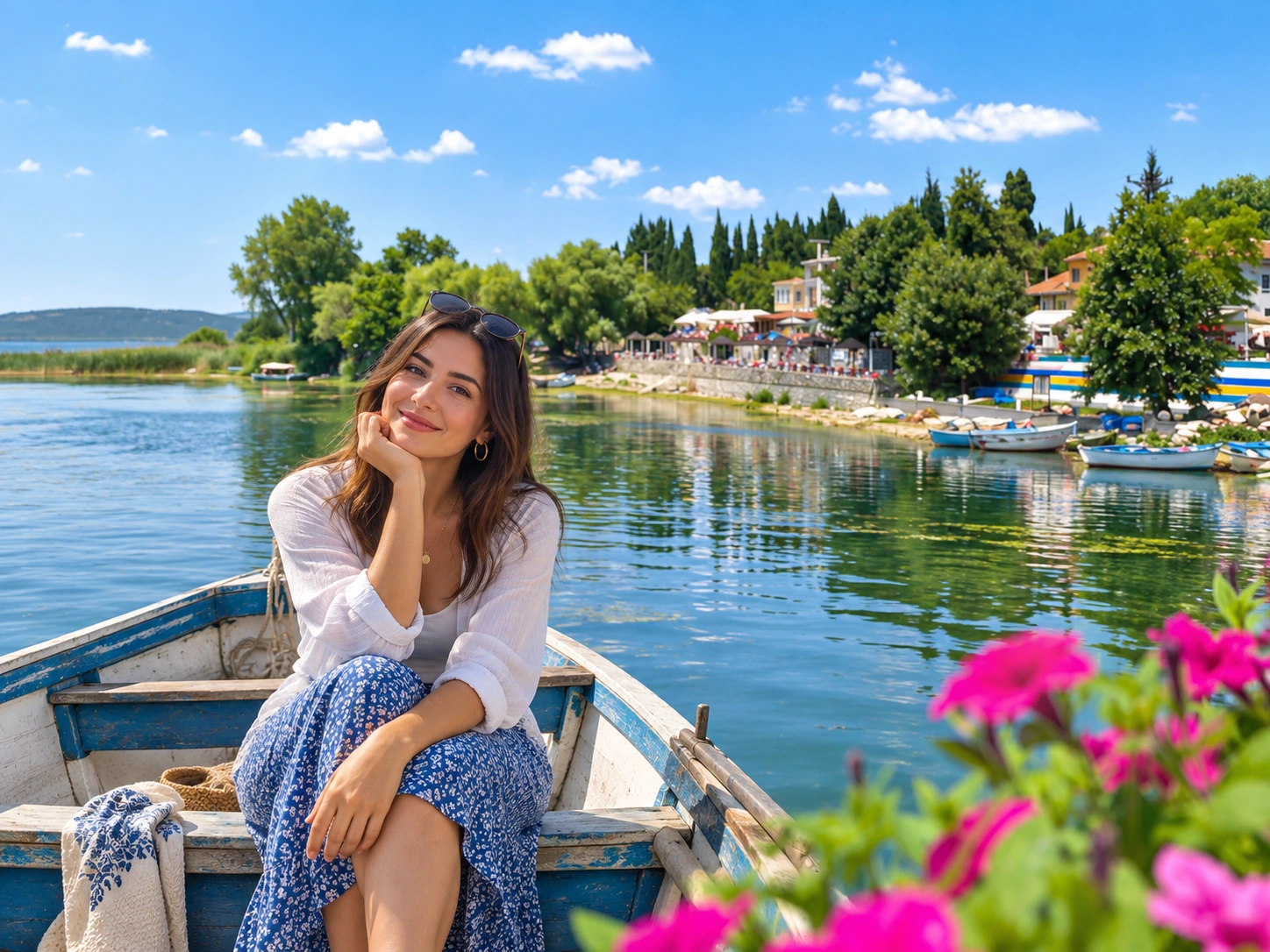Seasonal boat ride context on Uluabat Lake near Gölyazı
