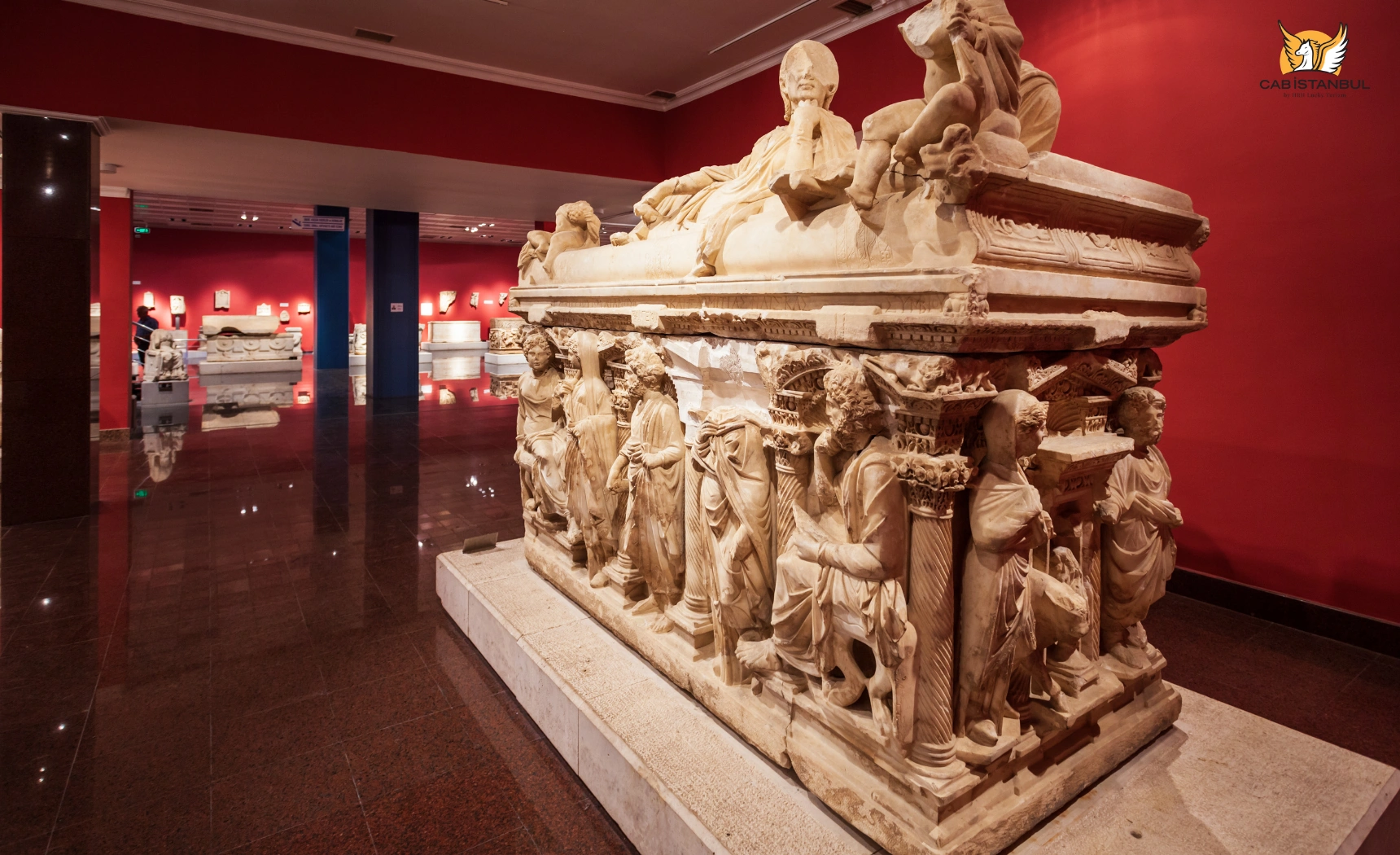 Domitias Julianus and Domitias Philiskas sarcophagus formerly displayed at Antalya Archaeological Museum