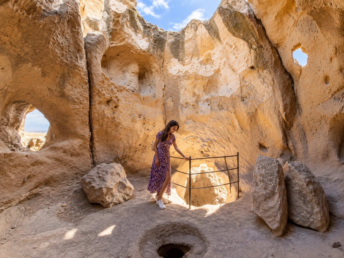 Carved rock passages and chambers inside Uçhisar Castle