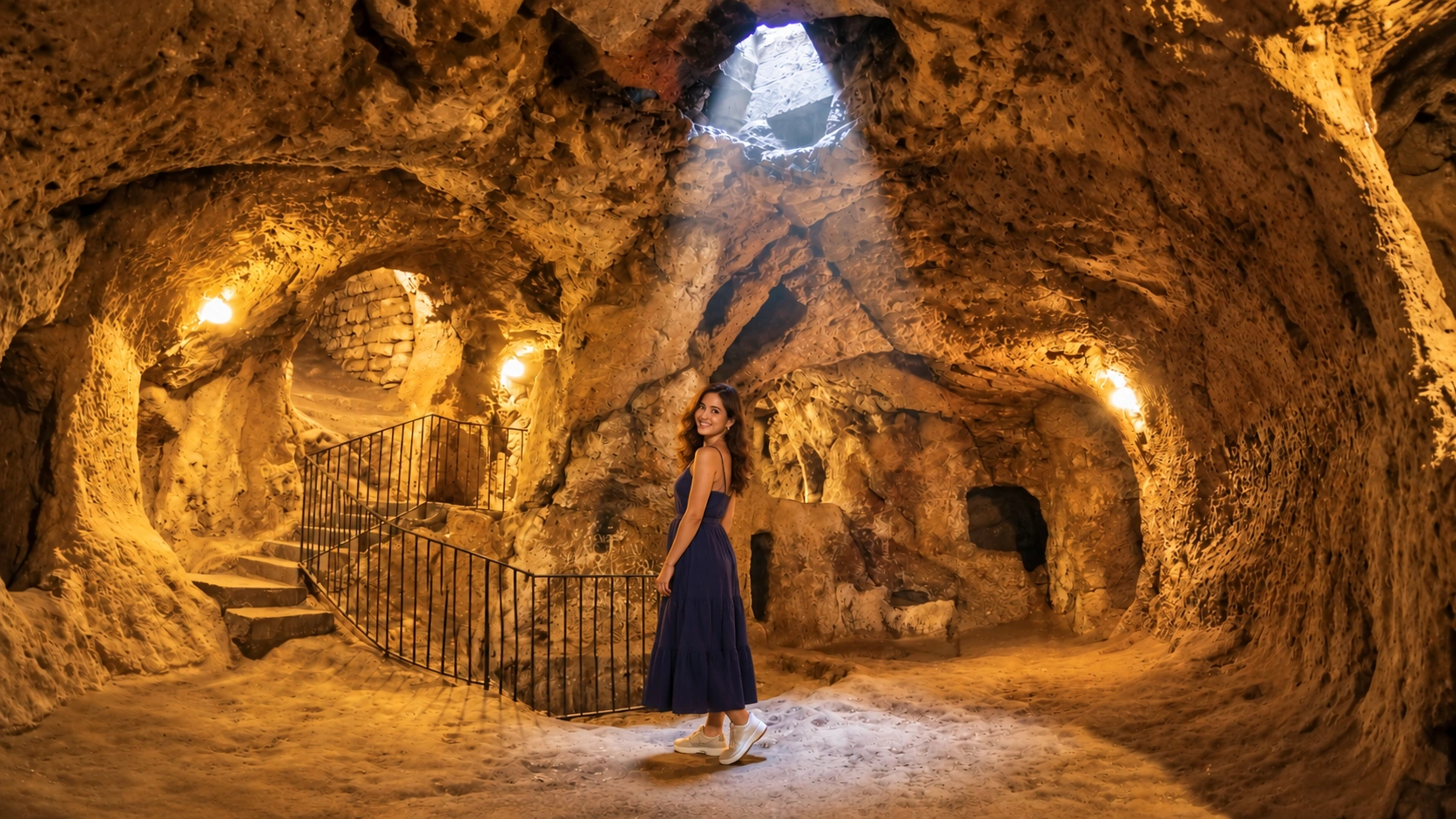 Rock-cut galleries of Özkonak Underground City near Avanos