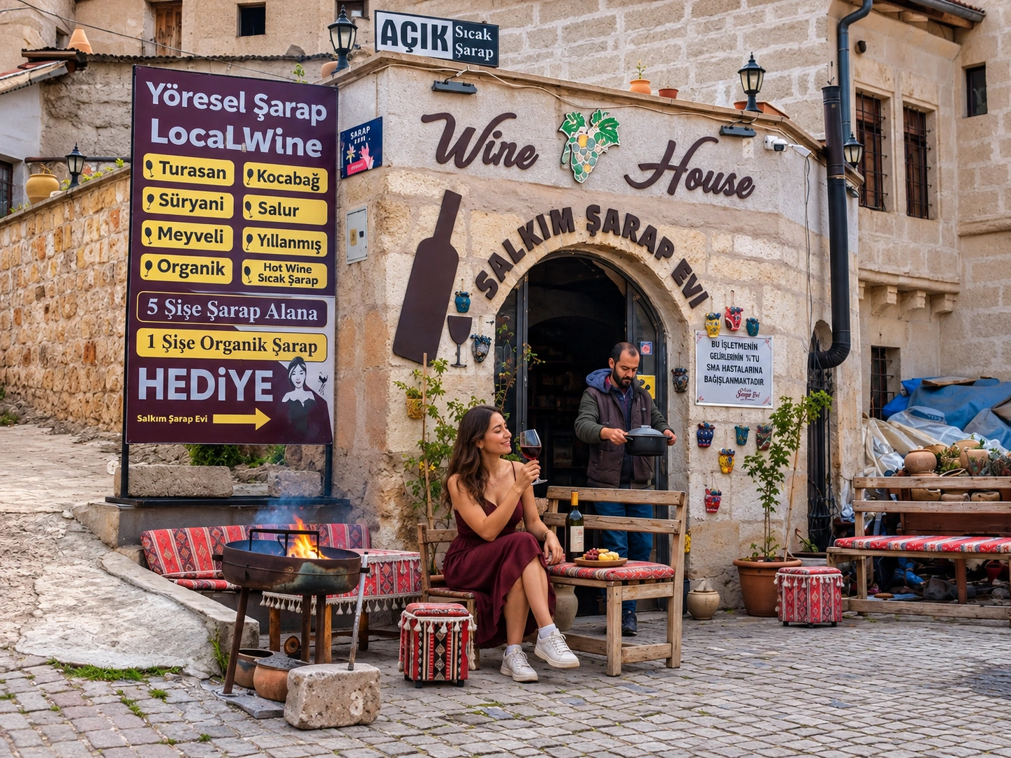 Wine house tasting room interior near Avanos Cappadocia