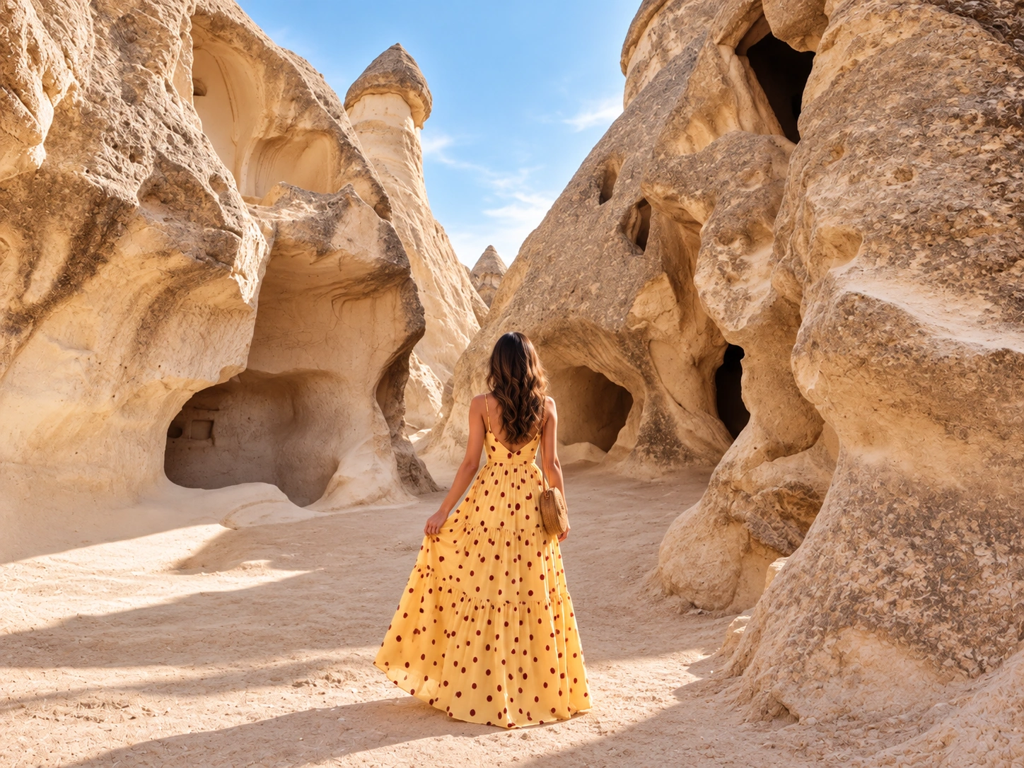Visitors walking among fairy chimneys in Paşabağ Monks Valley
