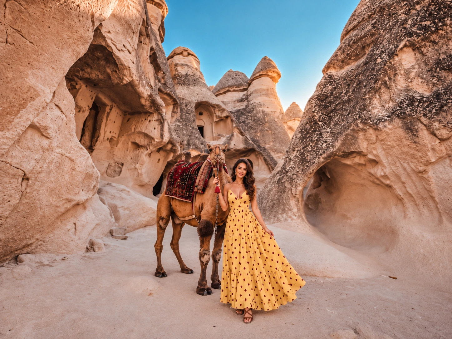 Paşabağ Monks Valley landscape with rock cones in Cappadocia