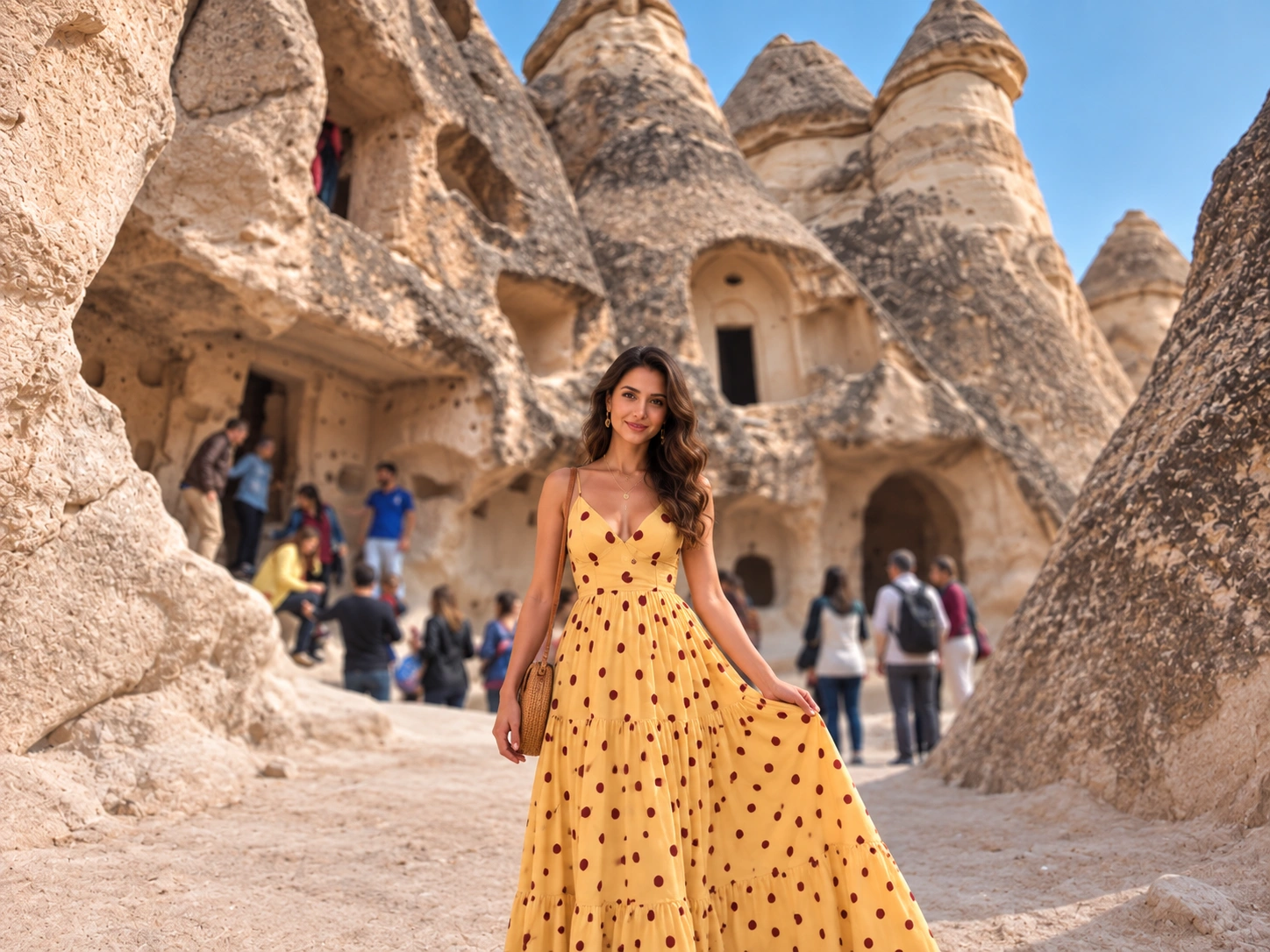 Rock-cut chapel openings in fairy chimneys at Paşabağ