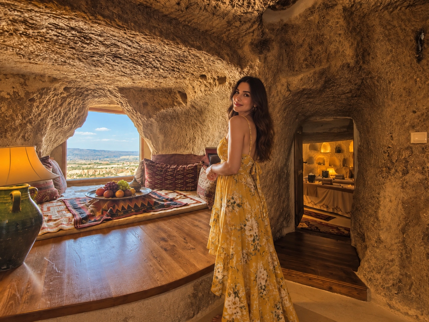 Sultan Cave Suites terrace area in Göreme Cappadocia