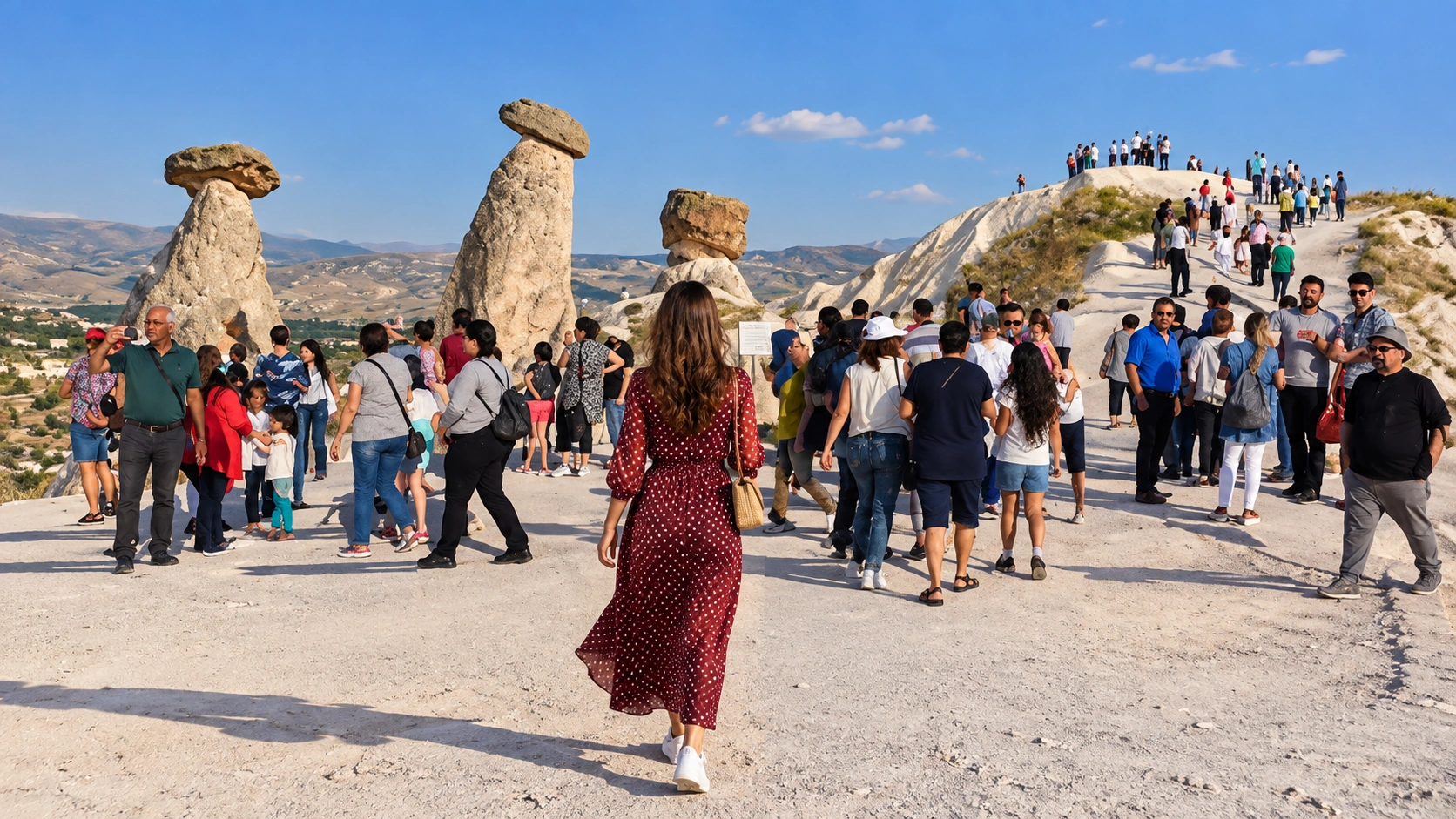 Viewpoint overlooking the Three Beauties fairy chimneys near Ürgüp