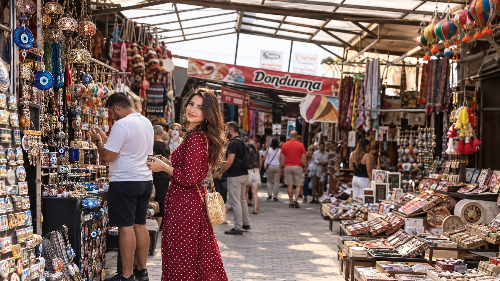 Souvenir shops near the Üç Güzeller viewpoint in Cappadocia