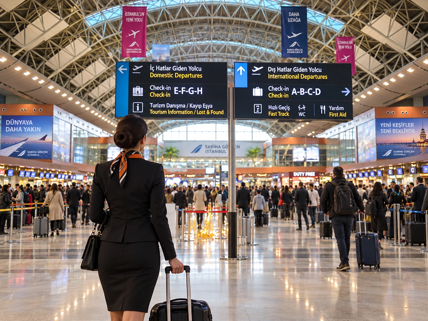 Departures level at Sabiha Gökçen Airport