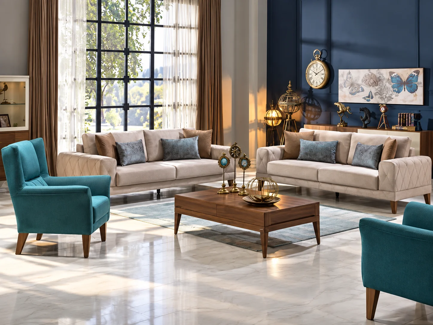 Bellona mobilya showroom oturma odası koltuk takımı