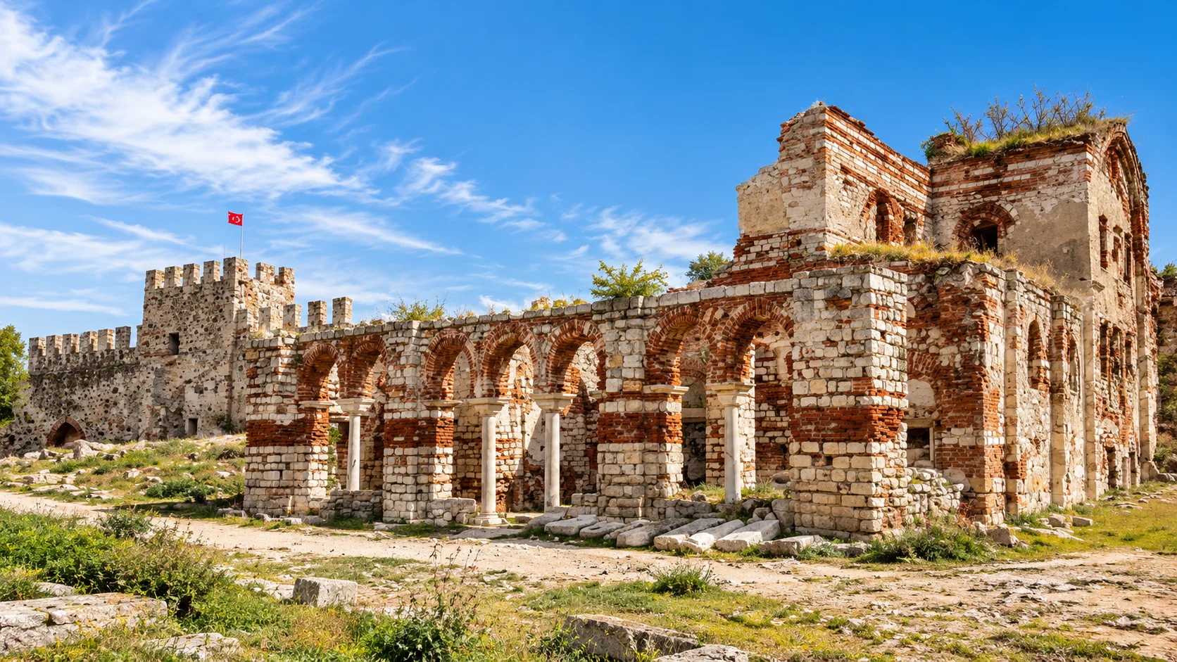Ainos ancient city Enez archaeological ruins Aegean Edirne province excavation