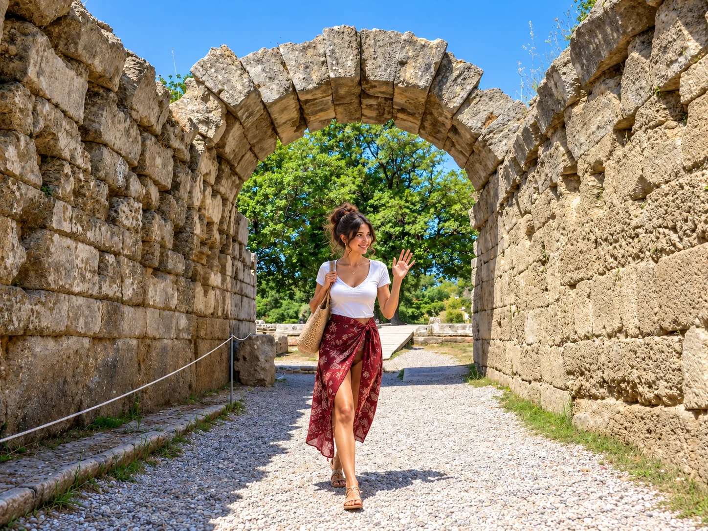 Olympos Ancient City — the Roman vaulted Krypte arch, gateway between ruins and beach