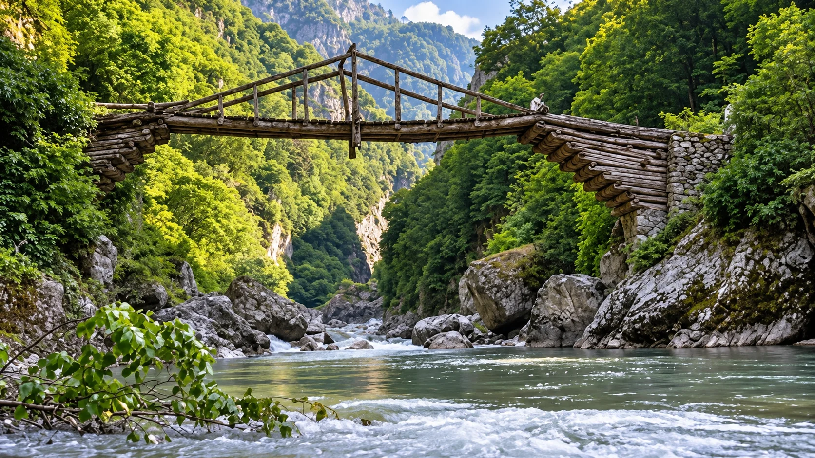 Aybastı yakınlarında ormanlık vadi içinde kıvrılan Melet Irmağı, Ordu