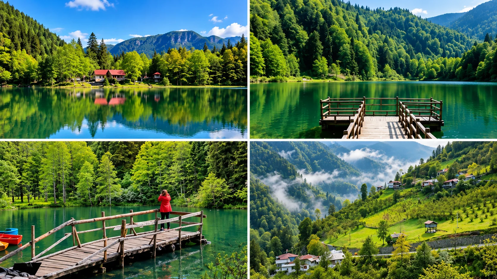 Artvin ili ormanlar ve dağ vadileri panoramik manzarası