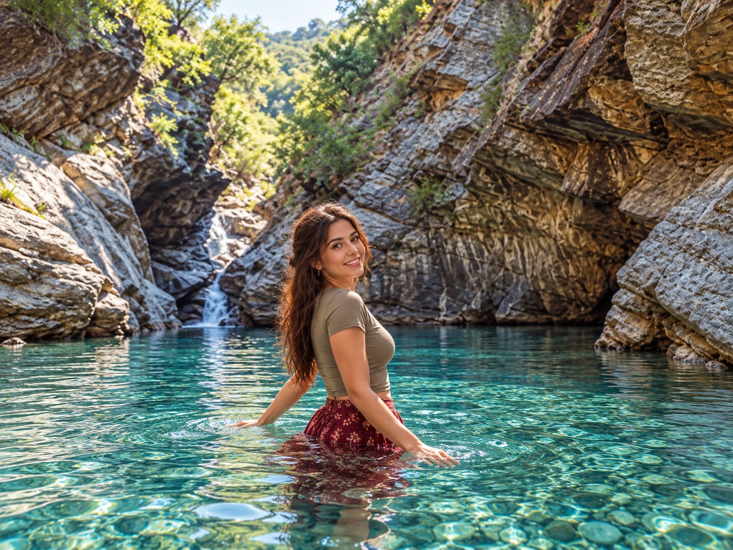 Şahindere Canyon in Kazdağları National Park with waterfalls and forested gorge