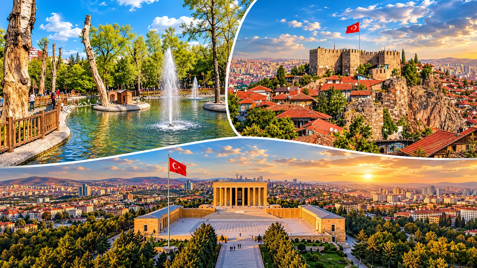 Ankara'nın kale tepesinden Anadolu yaylasına yayılan başkent manzarası