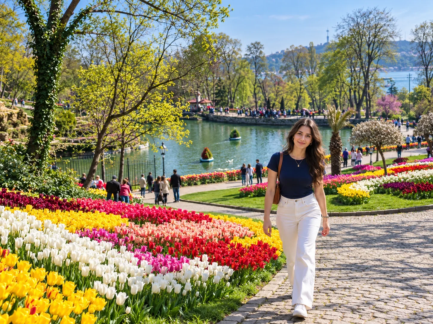 Emirgan Korusu'nda baharda yürüyüş yolu, Sarıyer, İstanbul