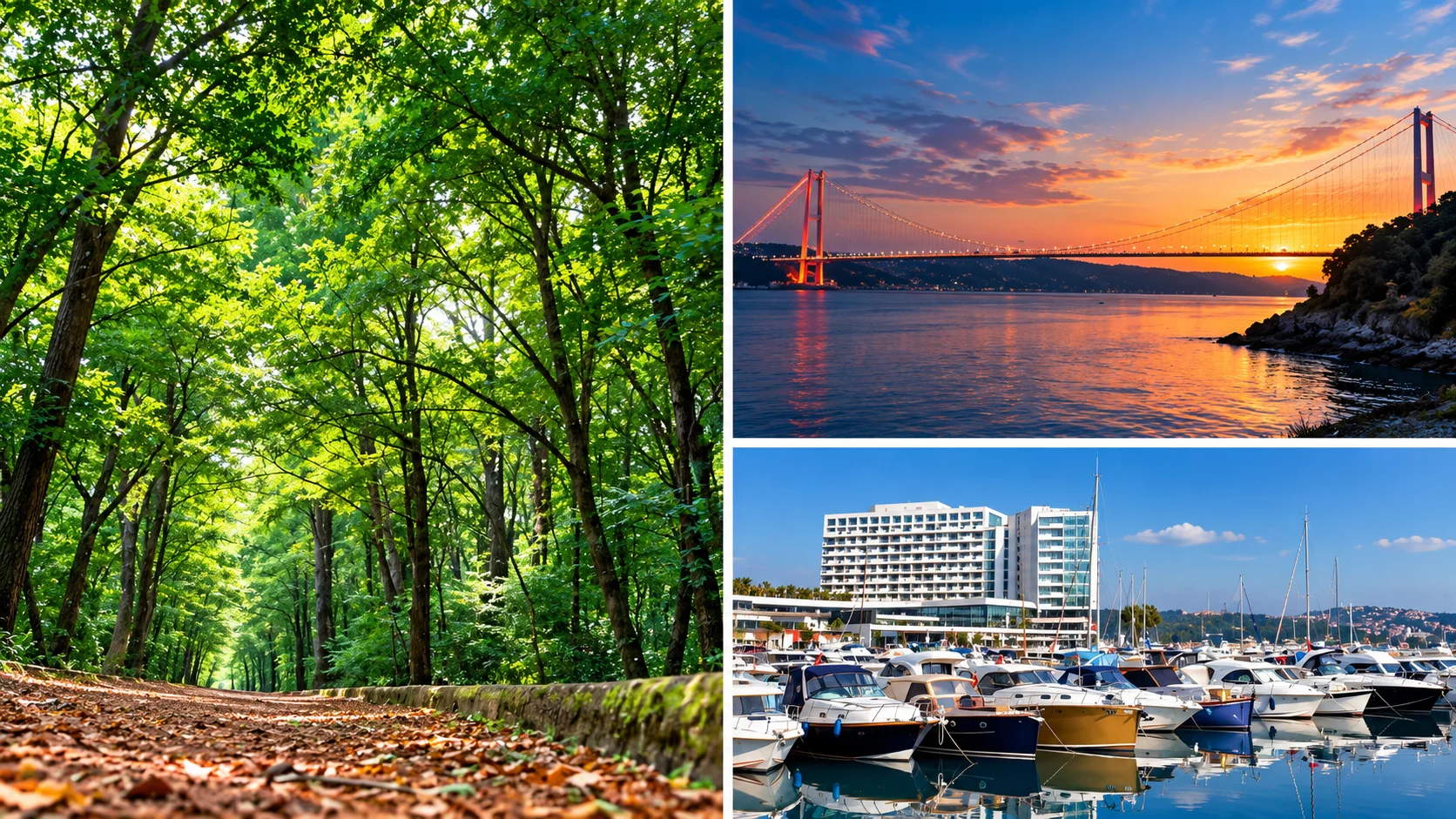 Sarıyer ilçesi — Boğaz kıyısındaki ormanlık tepeler, İstanbul