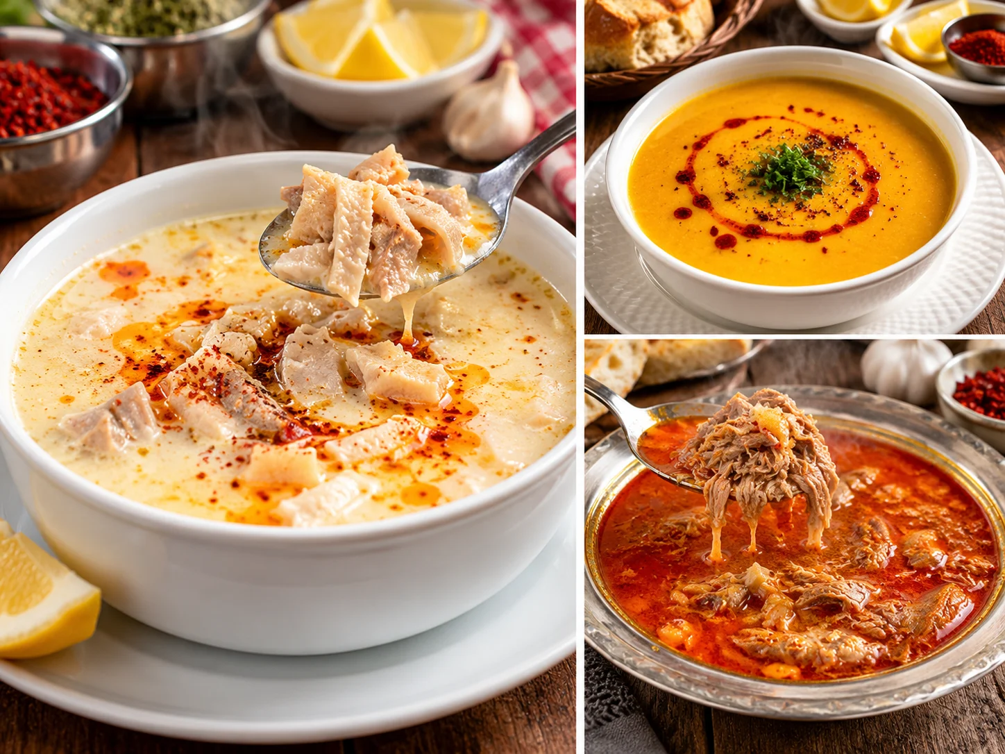 İşkembe çorbası, mercimek çorbası ve beyran İstanbul