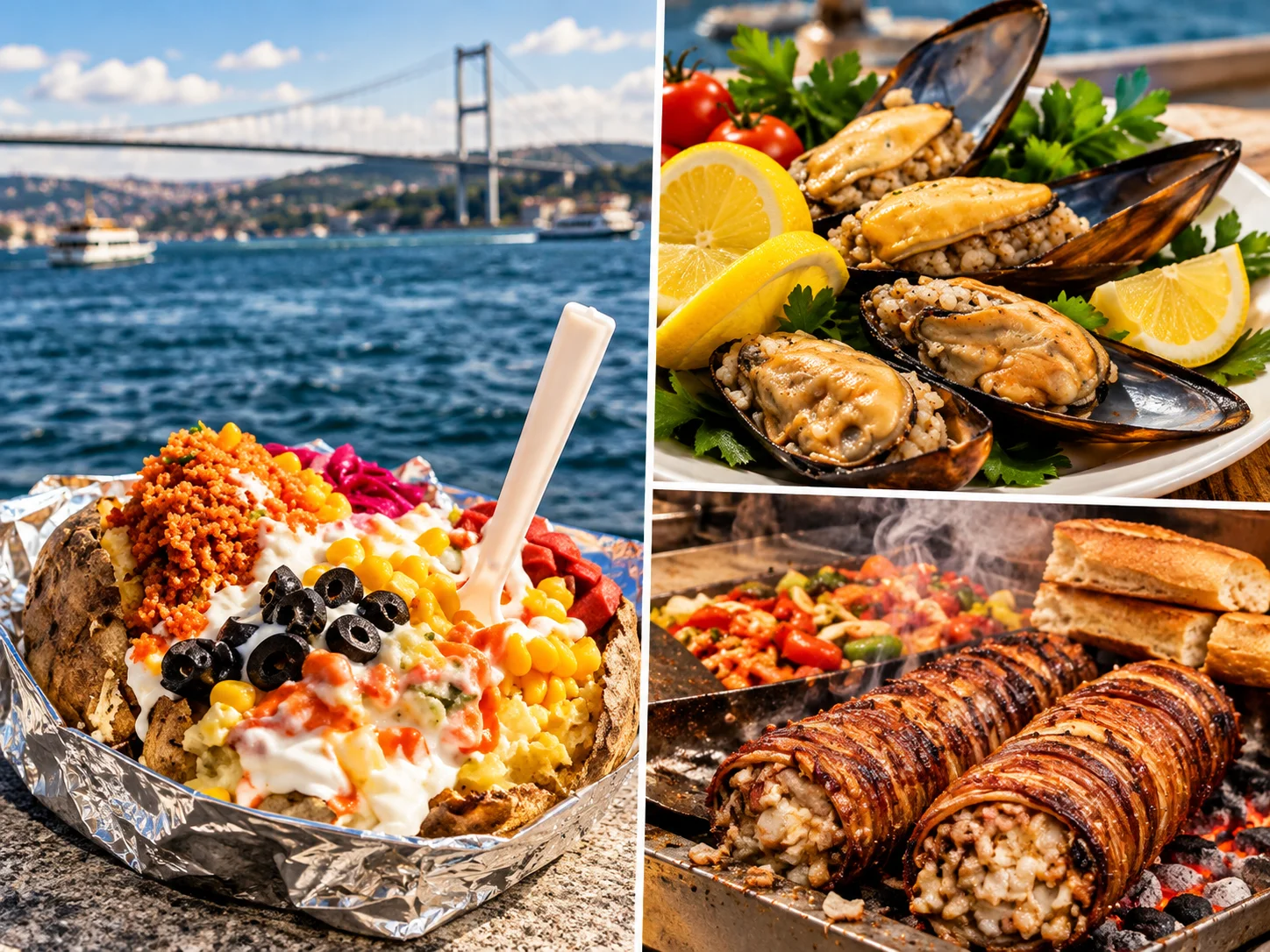 Kumpir, midye dolma ve kokoreç İstanbul sokak yemekleri