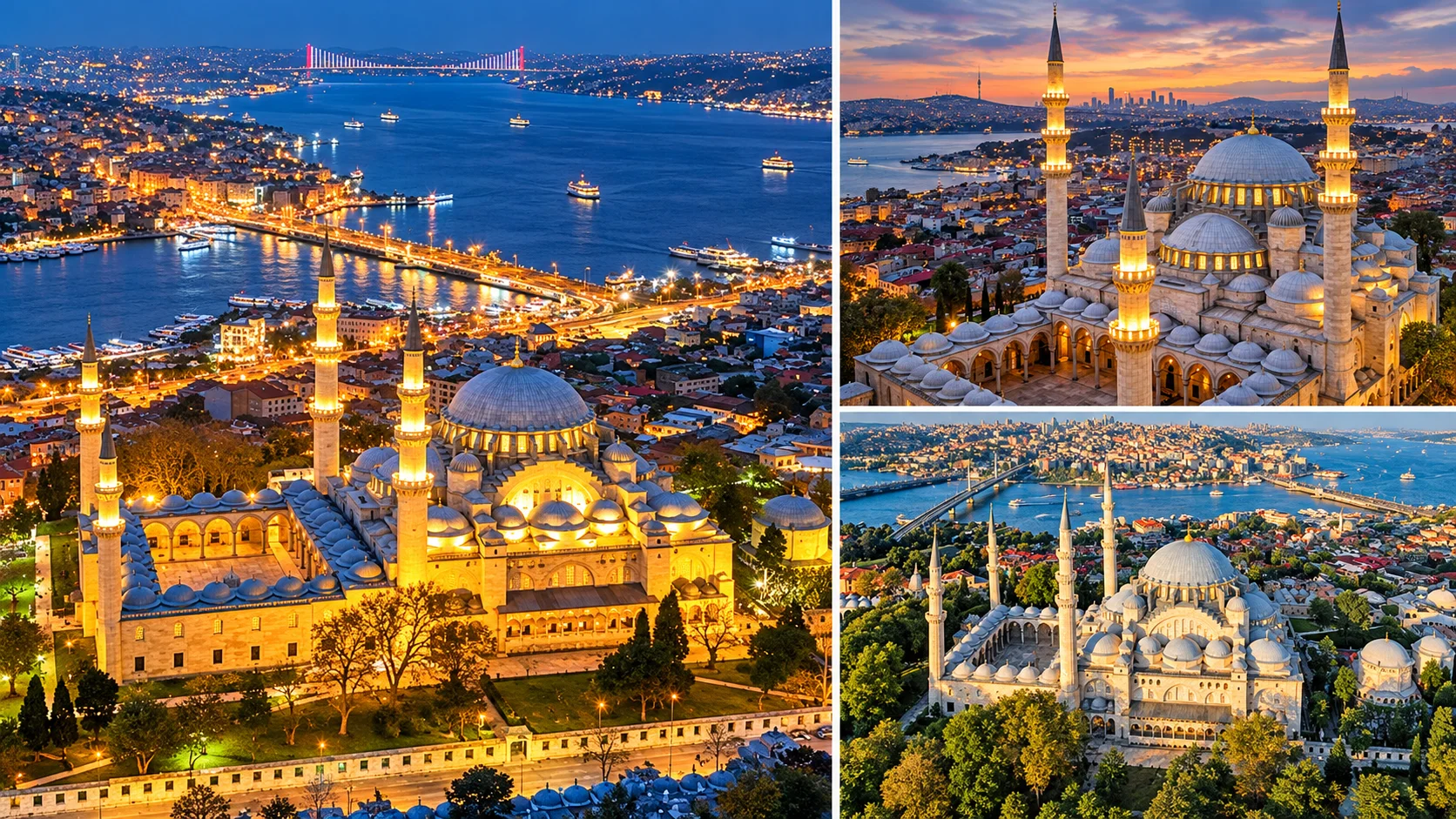 Süleymaniye Camii dış görünümü, İstanbul silüeti