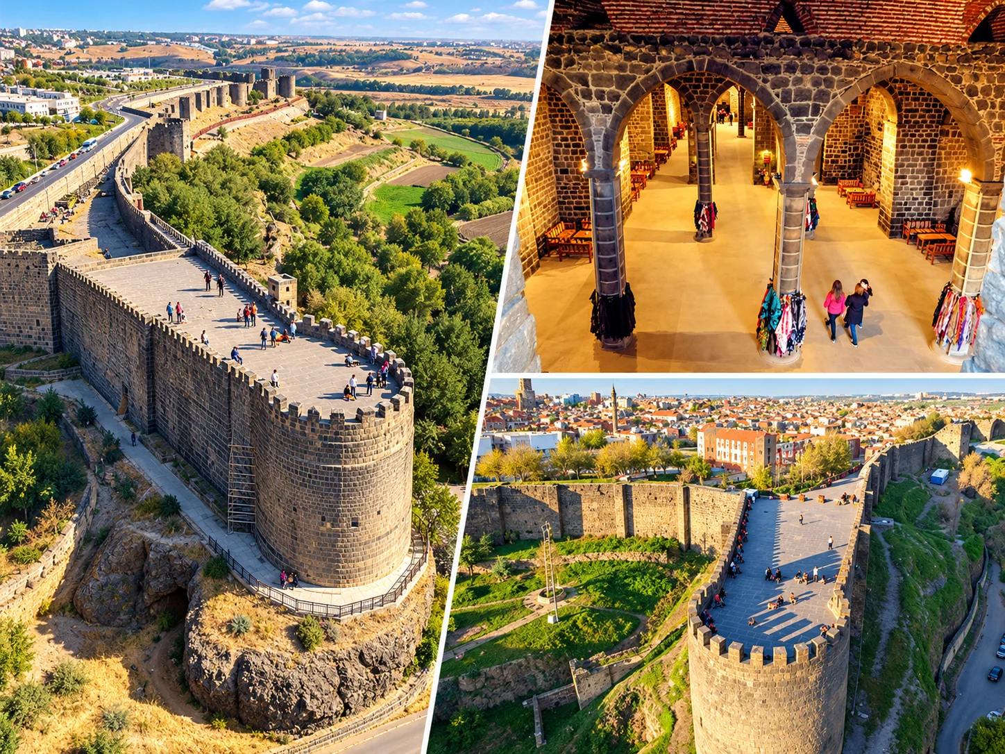 Sur duvarı üzerindeki yürüyüş yolu, bastionlar ve kemerli iç mekân